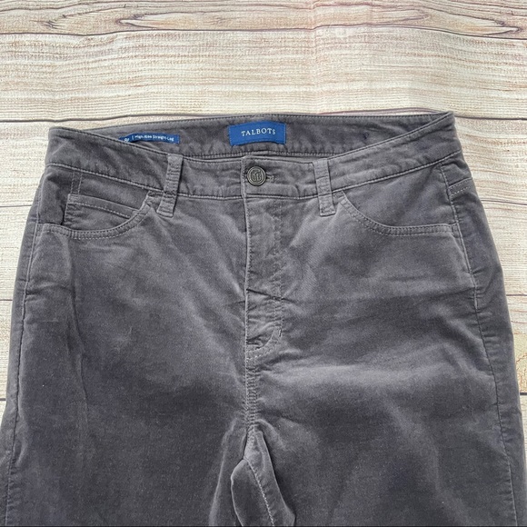 Talbots Grey Velvet Straight Leg Pants - Picture 5 of 8